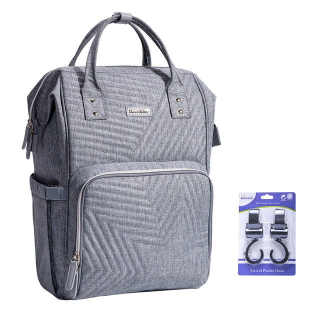 Sunveno Fashion Diaper Bag Backpack Large Capacity Baby Bag Mommy Maternity Travel Bag Organizer Stroller Nappy Bag Baby Travel